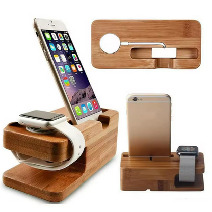 Wooden Phone Stand and Apple Watch Charging Dock
