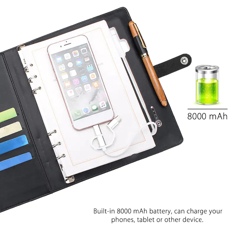 Wireless Charging Notebook Power Bank with USB (Custom)