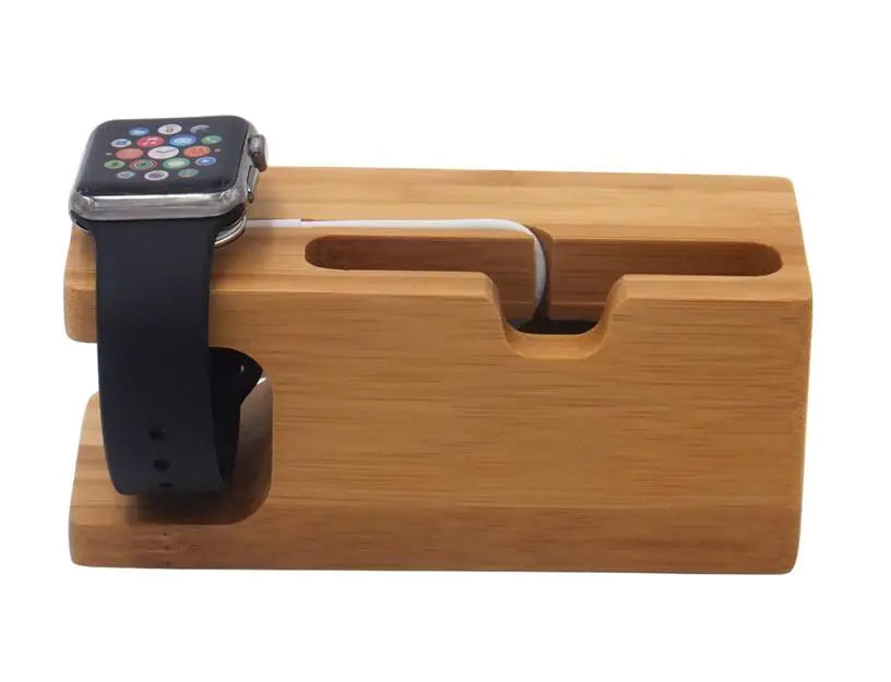Wooden Phone Stand and Apple Watch Charging Dock