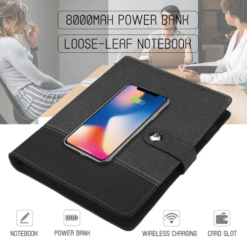 Wireless Charging Notebook Power Bank with USB (Custom)