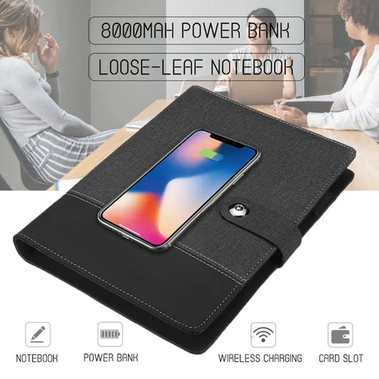 Wireless Charging Notebook Power Bank with USB (Custom)