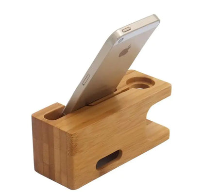 Wooden Phone Stand and Apple Watch Charging Dock